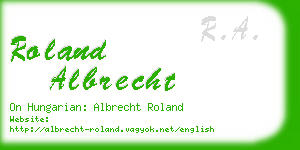 roland albrecht business card